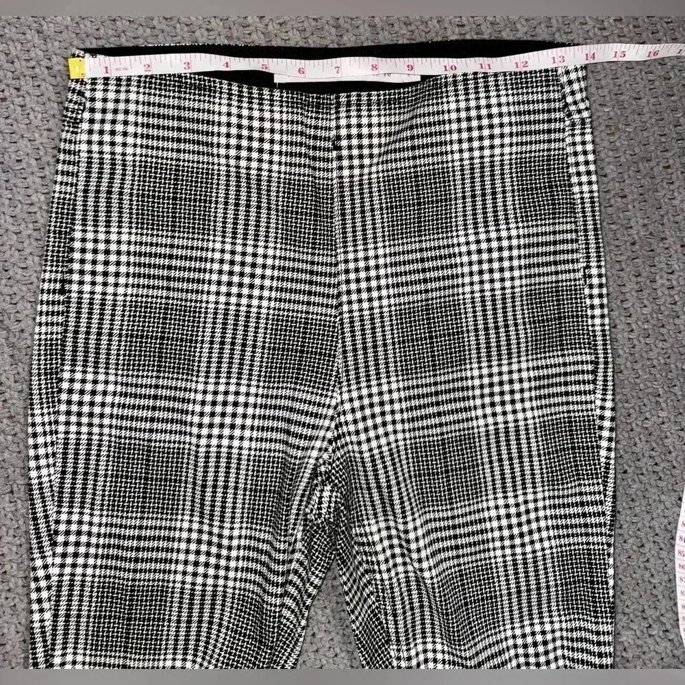 Tinseltown Pull On Stretch Black White Plaid High Waisted Flare Pants 7 - Picture 4 of 9